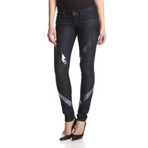 CHALAYAN X MAVI Dark Blue SERENA RINSE Denim HALOGRAPH BONDED Jeans ( 28 )